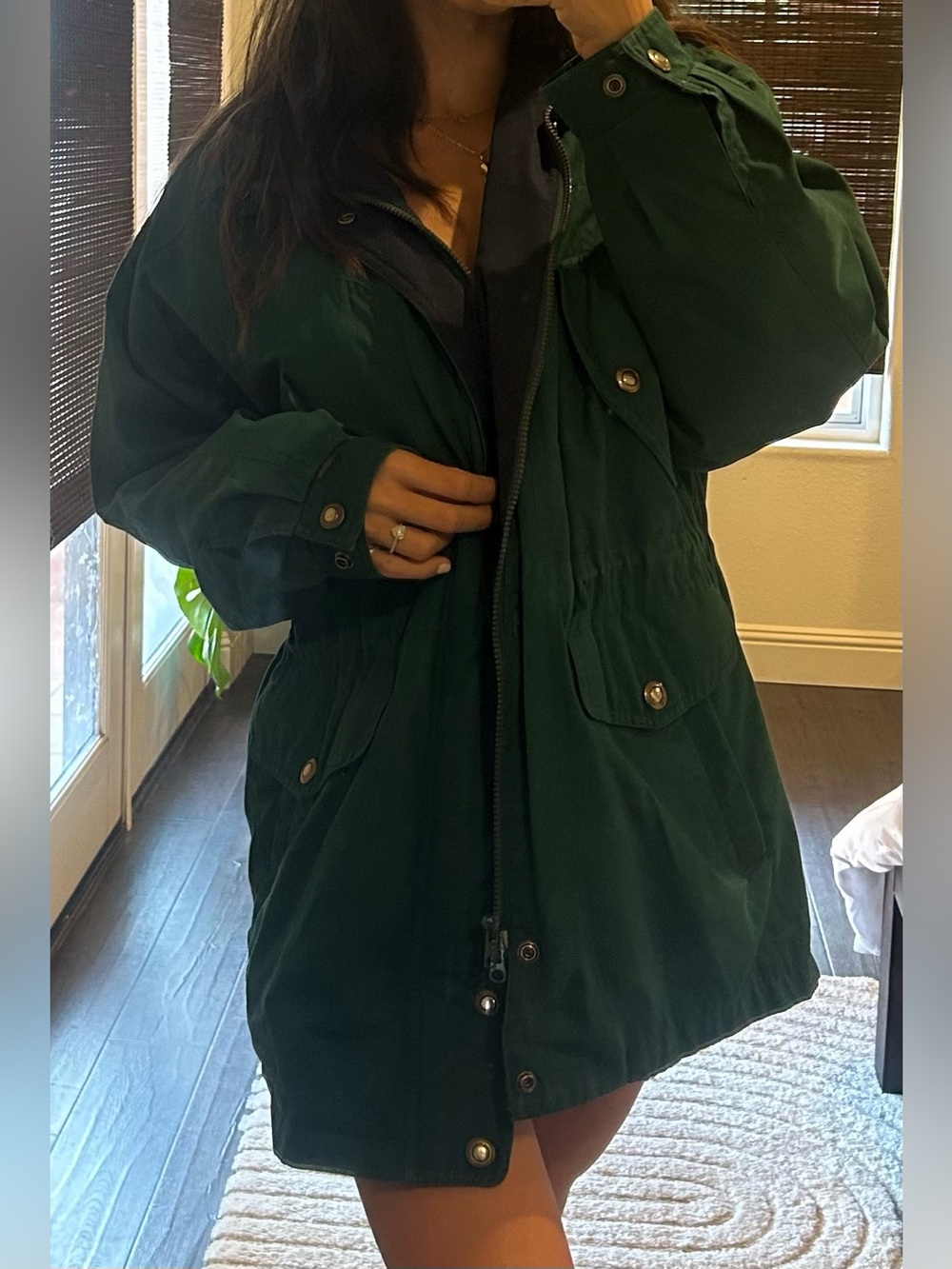 Vintage 1980’s-1990’s London Fog Dark Green Utility Parka Jacket